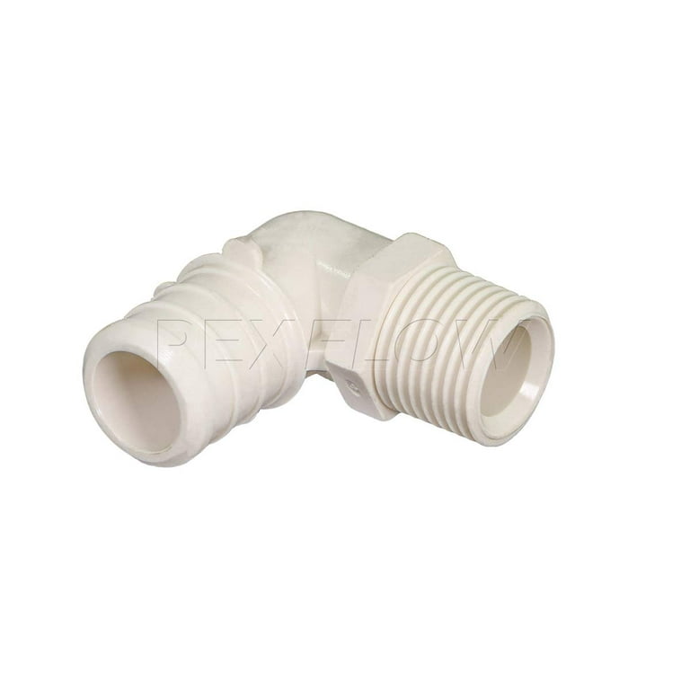 Supply Giant PEX Pipe Couplings - 3/4" X 1/2" Plastic Barb Fittings 5-Pack White