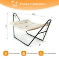 thumbnail image 4 of Zimtown Hammock Set, Heavy Duty Double Bar Frame with Quilted Bed & Bottom Storage Net, Beige & Black, 4 of 9