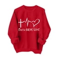 thumbnail image 2 of Penkiiy Valentines Sweatshirts for Women - Cute Valentine Sweatshirt Casual Heart Grahic Pullover Tops M Red, 2 of 4