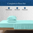 thumbnail image 3 of 400 Thread Count 100% Egyptian Cotton 4-Piece Bed Sheet Set (1 Flat, 1 Fitted Sheet, 2 Pillow Covers) 21 Inches Deep Pocket Size Twin Color Aqua Blue Stripe, 3 of 5