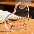 thumbnail image 5 of Feeldeal Teacher Appreciation Gift 3.9X3.9 Inch Heart Acrylic Plaque Paperweight Christmas Thank You Gift From Students End Of Year Or Retirement Keepsake Premium Clear Durable Acrylic, 5 of 6