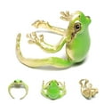 thumbnail image 2 of Anillo de rana arborícola, anillo de rana arborícola para mujer, anillo de rana abierto ajustable, pendientes de rana para mujer, anillos, anillos, 2 of 2