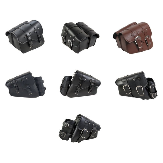 Langgg Universal Motorcycle Wallets Cards Money Large Capacity Saddle Bag Saddle Storage Bag Portable Adjustable Side Pack Tool Bags Set 1 Left 1pc