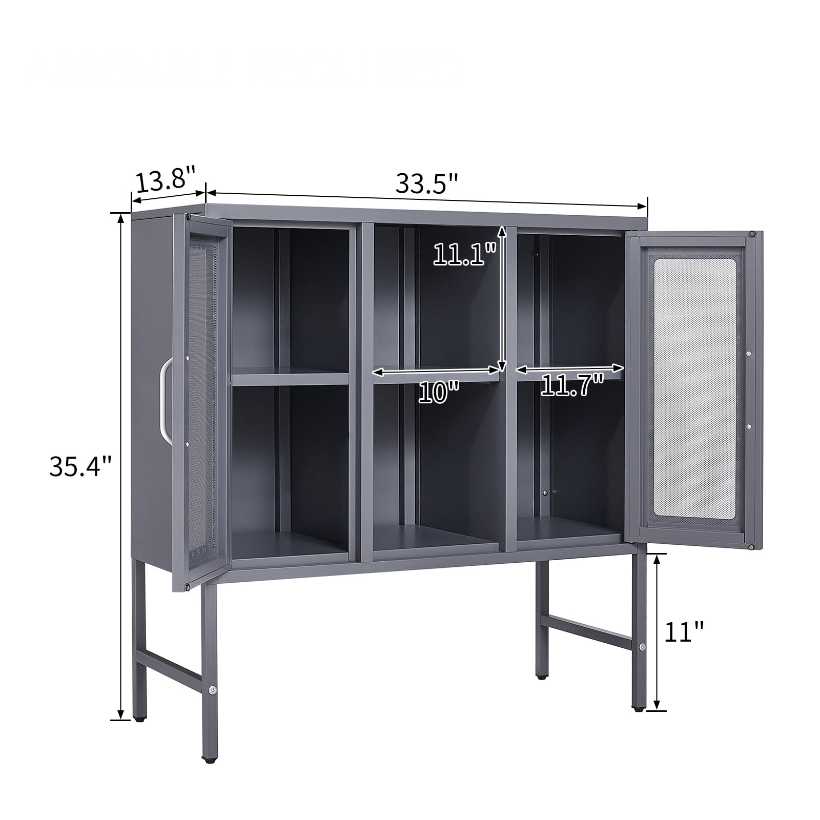 Resenkos Steel Storage Cabinet, Metal Display Cabinet with Tempered Glass Door