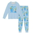 thumbnail image 4 of Kids Outfits Set 6 7 Six Seven Letter Outfits Set Comfortable Girls 67 Doodle Print Long Sleeve Homewear Soft Two Piece Sleepwear Light Blue 4-5 Years, 4 of 9