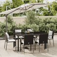 thumbnail image 1 of vidaXL 7 Piece Garden Dining Set with Cushions Black Poly Rattan, 1 of 5