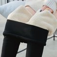 thumbnail image 2 of Leggings Gibobby de algodón para mujer Cintura alta Pantalones de terciopelo Cálido invierno Negro XL, 2 of 5