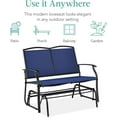 thumbnail image 6 of SAZYY Premium 2 - Person Outdoor Patio Swing Glider Loveseat Rocker Bench with Textilene Fabric & Sturdy Steel Frame for Deck, Porch & Garden Relaxation,, 6 of 8