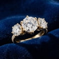 thumbnail image 5 of Pompeii 6 1/4 Ct Three Stone Diamond Engagement Ring Lab Grown White Yellow Rose Gold, 5 of 6