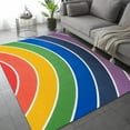 thumbnail image 3 of Rainbow Rug for Girls Bedroom, Classic Color Rainbow Pattern Rugs for Living Room, Washable Low Pile Nursery Carpet, Soft Non-Slip Kitchen Nursery Balcony Rugs 4x6ft, 3 of 6
