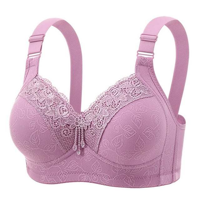 Women's Wirefree Lace Bra, Breathable Comfort Adjustable Strap Lightweight Support for Everyday Wear