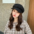 thumbnail image 3 of Classic Wool Beret Hat for Women Newsboy Hats Black Visor French Beret Cabbie Cap Hat Winter Hat Fashion Ladies Hats, 3 of 7