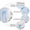 thumbnail image 3 of Cute Bow Bathroom Shower Curtains with 12 Hooks Polyester Waterproof Shower Curtain for Stalls and Bathtubs Blue Bowknot Minimalist Solid Color Decorative Bathroom Privacy Curtain 66x72 Inches, 3 of 9