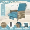thumbnail image 6 of SUNCROWN Outdoor & Indoor Recliner Chair, Patio Adjustable Recliner, All-Weather Wicker Reclining Chairs with Soft Thicken Cushion for Relaxing Lounge (Blue), 6 of 6