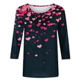 thumbnail image 2 of gakvbuo Valentine Day Shirt for Women Trendy 3/4 Sleeve Tunic Tops Cute Graphic Tees Round Neck Casual Funny Shirts Tops Blouse, 2 of 5