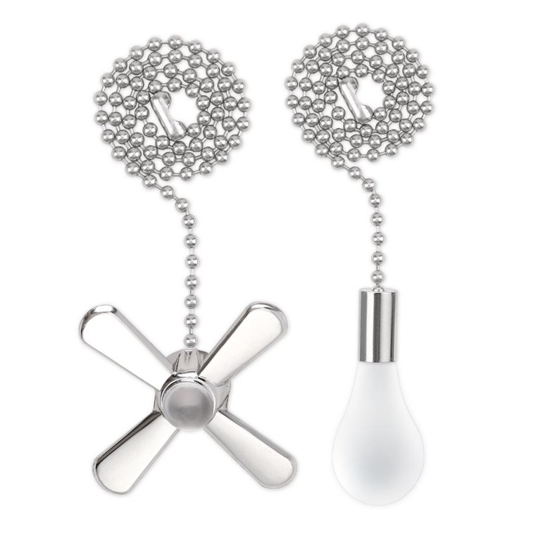 Tyqour 4-Pack Ceiling Fan Pull Chain Extender - 13 Inch White Decorative Chains For Lights & Fans