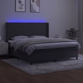 thumbnail image 6 of vidaXL Box Spring Bed with Mattress&LED Dark Gray 76"x79.9" King Velvet, 6 of 6