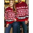 thumbnail image 4 of Deago Family Matching Christmas Sweater Round Neck Reindeer Snowflakes Ugly Knitted Sweater Pullover Tops for Men Women, 4 of 10