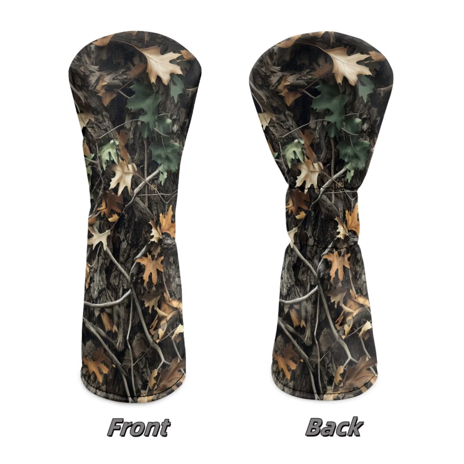 Uorisanigo Golf Club Head Covers for Driver, Fairway Hybrid Woods - 3PCS Camo Hunting Forest Golf Wood Head Covers Set(D/F/H) - Premium PU Leather, Elastic Band, Waterproof & Durable