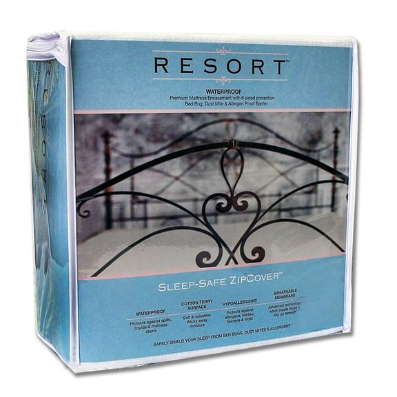 Sleep Safe ZipCover Resort Waterproof Bed Bug, Dust Mite, and Allergen Proof Mattress Encasement / Allergy Protector Zippered Cover / Full 15 Inches