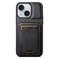 thumbnail image 1 of For Iphone 15 Plus Suteni H02 Leather Wallet Stand Back Phone Case(Black), iPhone 12 Pro Max, 1 of 7