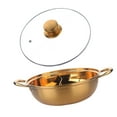 thumbnail image 3 of Olla caliente con divisor, olla Shabu Shabu, olla de cocina, utensilios de cocina gruesos, olla caliente de acero inoxidable para reunión familiar en oro, 3 of 9