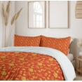 thumbnail image 6 of Ambesonne Floral Duvet Cover Sets, Retro Dotted Tropical Leaves, 2-Queen, Scarlet Dark Yellow, 6 of 7