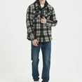 thumbnail image 4 of Winter Heavy Warm Lined Plaid Flannel Jacket Men Plus Big&Tall Mens Coat, 4 of 9