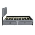 thumbnail image 5 of imerelez Queen Size Velvet Upholstered Platform Bed with 2 Drawers and 1 Twin XL Trundle- Gray, 5 of 10