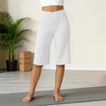 thumbnail image 6 of Lumtrix Bermuda Shorts For Women With Pockets Below Knee Length Women'S High Waisted Stretch Long Shorts Walking Casual Capris White 2XL, 6 of 6