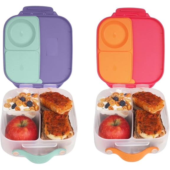 b.box Mini Lunch Box 2-Pack - Bento Box, Lunch Containers for Kids, Leakproof