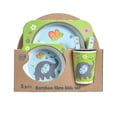 thumbnail image 1 of 5-piece Set Of Bamboo Fiber Cartoon Pattern Children's Tableware, 1 of 1