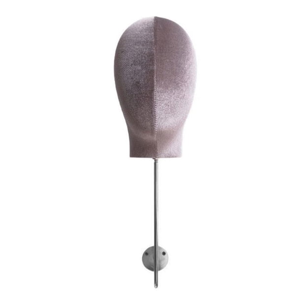 Expositor de pelucas y sombreros con cabeza de maniquí y circunferencia de cabeza de 52,5 cm. Organizador de gorras para pared. Gris