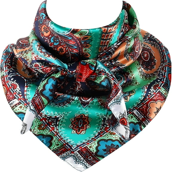 TELOLY 35 Inch Wild Rag Cowboy Scarves for Men, Large Rancher Neckerchief Silk Feel, Oversize Western Bandana