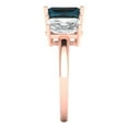 thumbnail image 3 of Three-Stone Engagement Ring for Women - 4ct Natural London Blue Topaz in 18K Rose Gold Promise Ring, 3 of 6