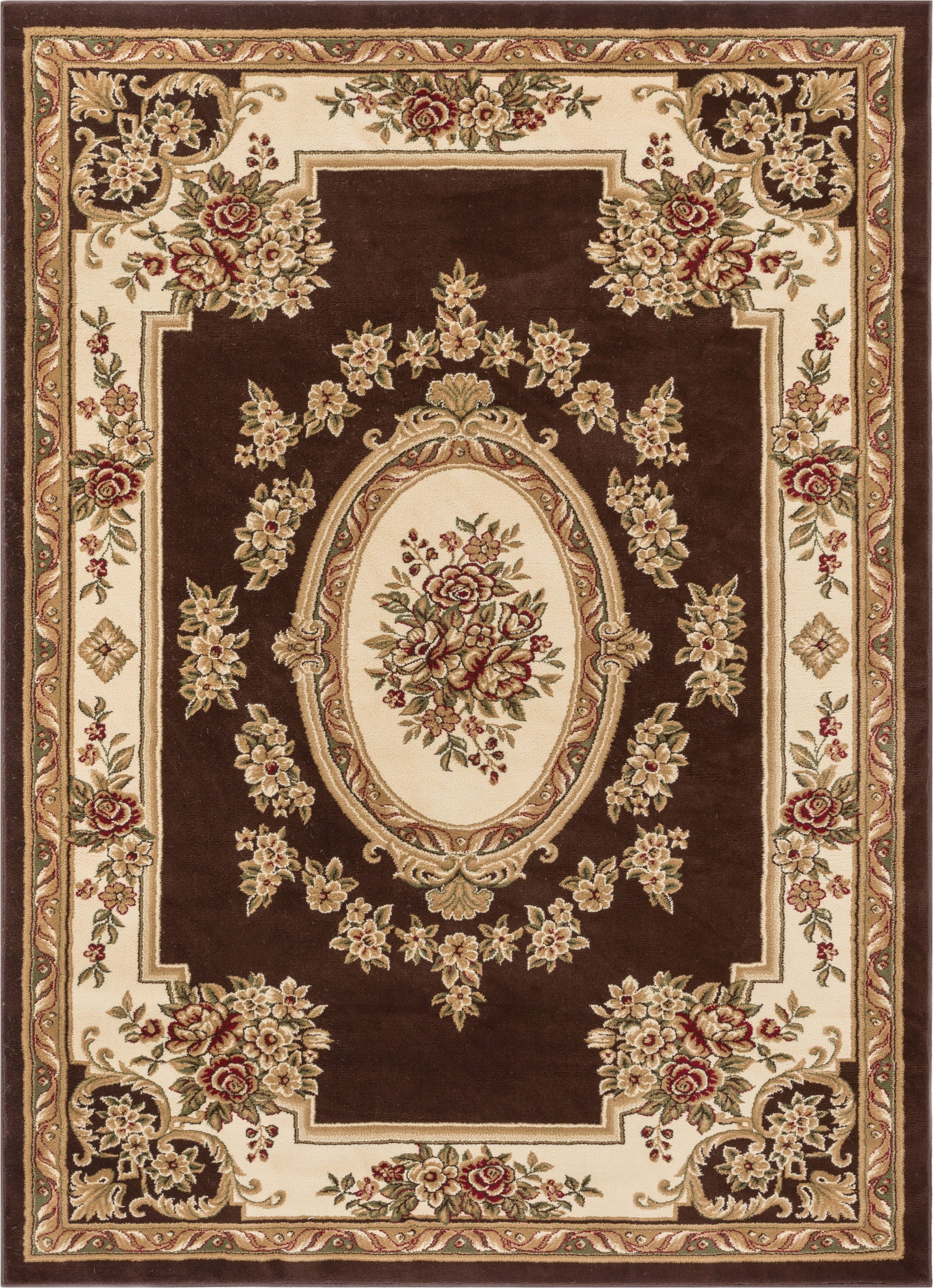 Pastoral Medallion Brown French 8 x 10 (7'10'' x 10'6") Area Rug
