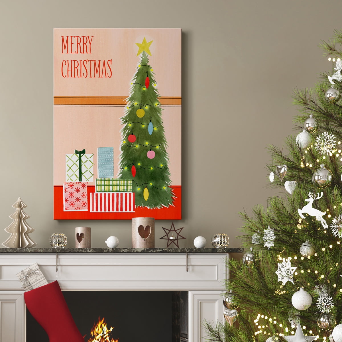 Christmas Stockings Collection B- Gallery Wrapped Canvas