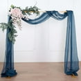 thumbnail image 2 of Efavormart 18Ft Navy Sheer Organza Curtain Panels, Window Scarf Valance Wedding Arch Draping Fabric for Top Table Event Party Home Decor Stair Bow Backdrop Curtain Decoration, 2 of 5