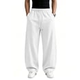 thumbnail image 5 of Men's Baggy Sweatpants Wide Leg Lounge Sweat Pants with Pockets Drawstring Waist Solid Color Jogging Pants L, 5 of 5