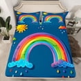 thumbnail image 2 of jejeloiu Cartoon Graffiti Rainbow Twin Sheet Sets,Colorful Oil Painting Bedding For Boys Girls 3-Piece, 2 of 7