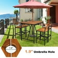 thumbnail image 4 of Gymax 5PCS Patio Bar Table Set PE Rattan High-Dining Bistro Set w/ Acacia Wood Top, 4 of 10