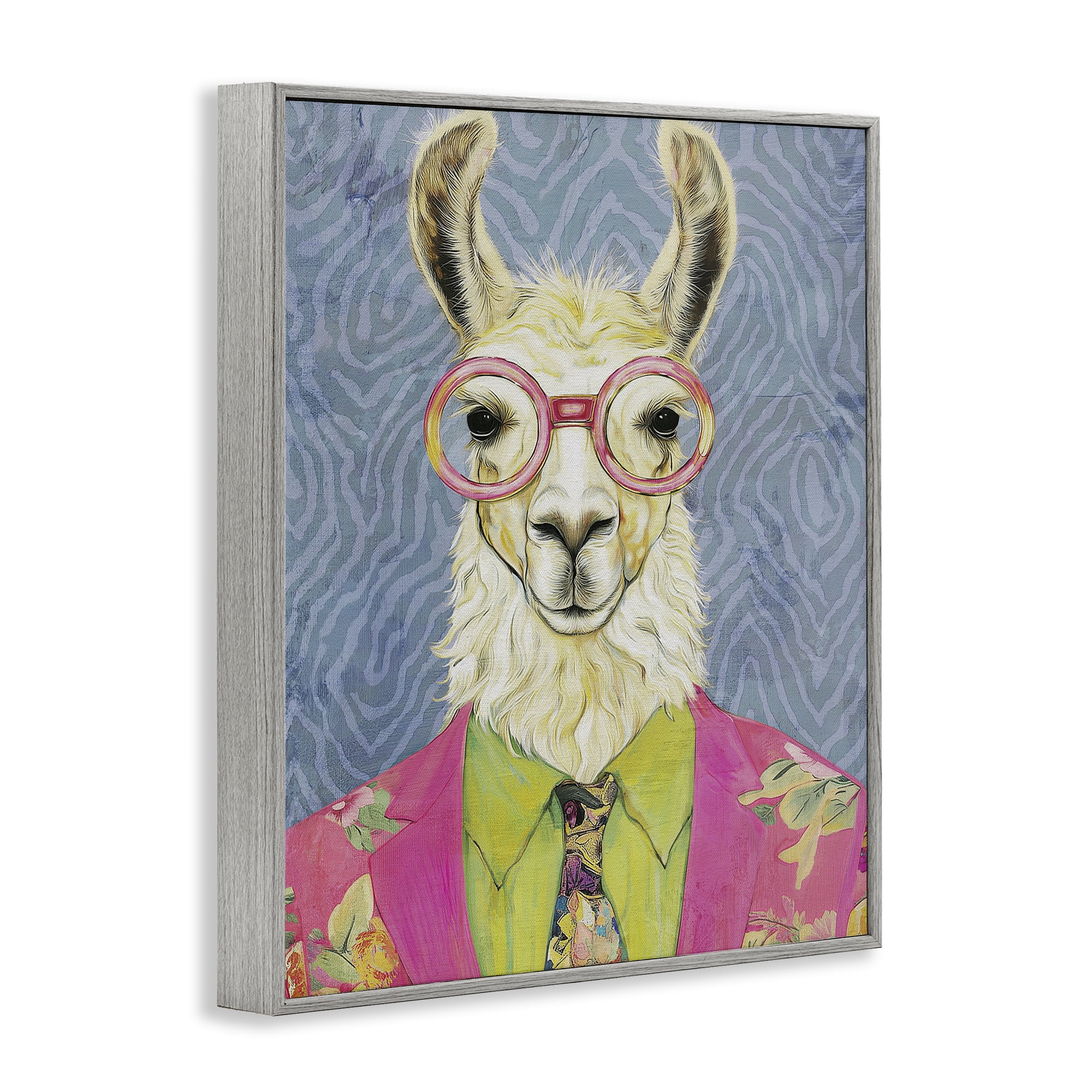 Stupell Industries Bright Gaze Llama Gray Framed Giclee Art, design by Svetlana Aleynikova