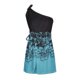 thumbnail image 4 of Vestido de fiesta con lazo sin mangas y un hombro estampado de verano para mujer Mini vestido con estampado floral Pompotops ghjkhdj2254, 4 of 5