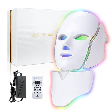 SDKWDH Led Face Mask Light Therapy, Red Light Therapy for Face, 7-1 Colors LED Facial Skin Care Mask C3