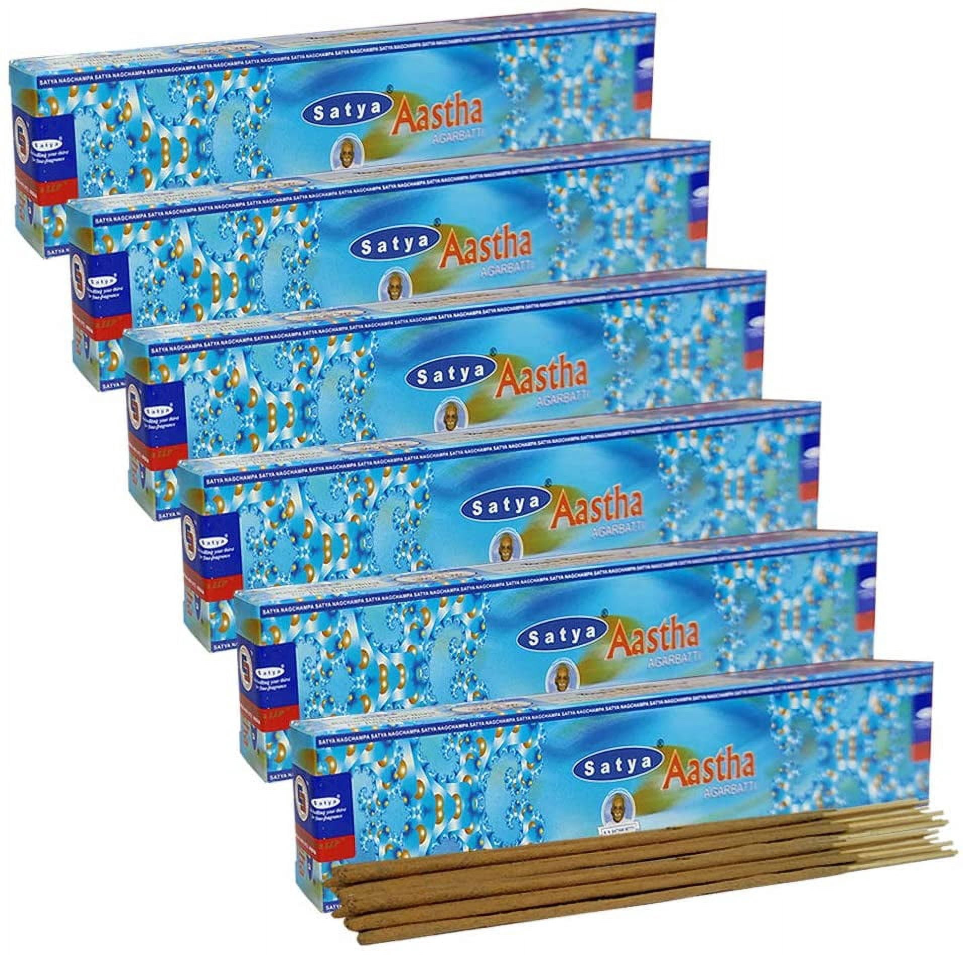 TRUMIRI Incense Stick Holder Bundle with Satya Aastha 15g Incense Sticks - Pack of 6 (Approx 90 Sticks)