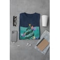 thumbnail image 5 of Old Glory Mens Mermaid Christmas Tree Short Sleeve T Shirt, 5 of 6