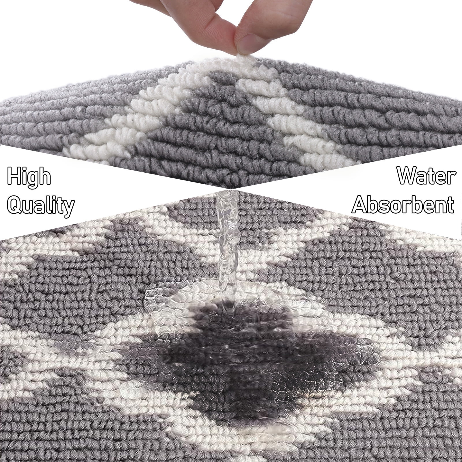 Yamaziot 2'x10' Runners Rug for Long Hallways, Runners Rugs for Floor Mat, Non Slip Washable Gray Runner Rug Carpet