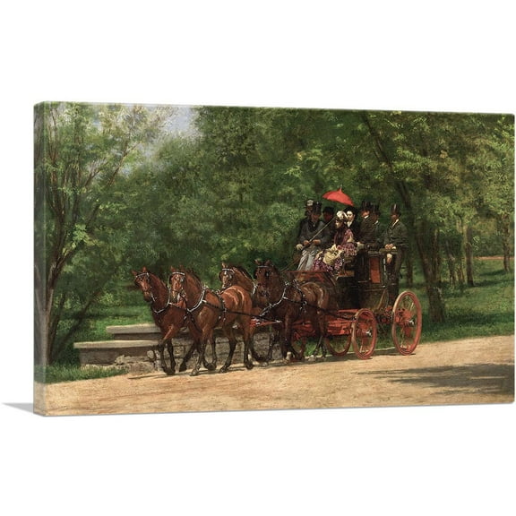 ARTCANVAS The Fairman Rogers Four-in-Hand Canvas Art Print by Thomas Eakins - Size: 26" x 18" (0.75" Deep)