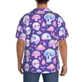thumbnail image 3 of Rateoe Skull mushroom colorful Pattern Men's Short Sleeve Classic Shirt, Casual Short-Sleeved Shirt, Lightweight Summer Shirt, Cuban Collar Shirt,Button-Front Shirt-4X-Large, 3 of 5