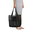 thumbnail image 5 of Time and Tru Women's Mesh Beach Tote Bag, 2-Pack Dark Navy / Black, 5 of 9
